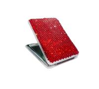 OZLCUA Makeup Mirror Portable Hand Pocket Double Sided Mirror Fold Handheld Salon Compact Mirrors Beauty Tool Gift(Red)