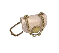 OZLCUA Mini bolso cruzado con cadena a la moda for mujer, clásico de piel sintética solapa, diseño lápiz labial, monedero(WHITE)