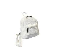 OZLCUA Mochila Mujer Bonita mini mochila de peluche for adultos, bolso hombro for padres e hijos, otoño, lana cordero, gran capacidad, for estudiantes pequeños(WHITE)