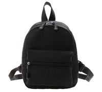 OZLCUA Mochila Mujer Mochila de nailon, mini mochila escolar for niñas, bonita, pequeña, viaje, impermeable, sólida, informal(Black)