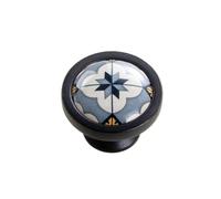 OZLCUA Pomo De Puerta Retro Blue Flower Ceramic Door Handles And Furniture Drawer Pulls Kitchen Cabinet And With Screw(CZ-2243-big)