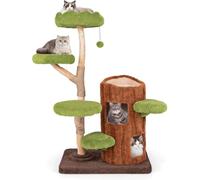 OZLMBERN Cat Tree Integrado de Madera Maciza Cat Cat Bread Frame de la casa Agarrando la Plataforma de Salto de Gato Sisal Cat Frame