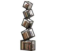 OZMDXKJ EstanteríA Plegable con Forma De áRbol Y Mueble De Almacenaje, Elegante EstanteríA MetáLica para Exhibir CD Y Libros En La Sala De Estar Y La Oficina., 5layer,Black