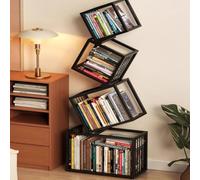 OZMDXKJ EstanteríA Plegable con Forma De áRbol Y Mueble De Almacenaje, Elegante EstanteríA MetáLica para Exhibir CD Y Libros En La Sala De Estar Y La Oficina., 4layer,Black
