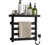 OZMDXKJ Toallero EléCtrico De Pared, Calentador De Toallas De Acero Inoxidable De 4 Barras con Temporizador Incorporado, 1h-8h,80w, para BañO, Salones Y Spas, Enchufable