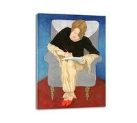 OZOOPY Gabriele Münter Cuadro sobre Lienzo Listo para Colgar Lady in an Armchair,Writing Impresión en Lienzo,Reproducción en Lienzo,Cuadros Decoracion Salon 60x85cm(24x34in) Enmarcado