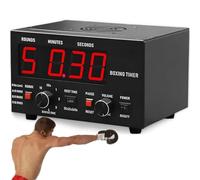 OZPPM Boxeo, Intervalos De Acondicionamiento Físico Clásicos Y Profesionales, Pantallas LED, Tiempo Portátil, Tiempo De Entrenamiento Y Repeticiones De Ciclo Opcionales(Red)