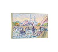 OZPWBVY Marco Plateado Imagen en Lienzo Listo para Colgar-Paisaje Cuadros-Vista del río-Moderno Salon Dormitorio Oficina Decoracion 80x115cm31x45in