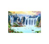 OZPWBVY Naturaleza Impresión Imagen en Lienzo-Aves Lago Cascada montaña-Paisaje Cuadros Arte Mural-Decorativo Moderno para Salon 70x105cm Sin Marco