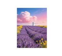 OZPWBVY Naturaleza Impresión Imagen en Lienzo-Flores moradas y Amarillas-Paisaje Cuadros Arte Mural-Decorativo Moderno para Salon 70x90cm27x35in Sin Marco