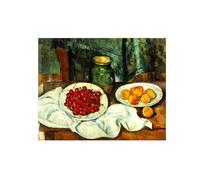 OZPWBVY Naturaleza Muerta Cuadro sobre Lienzo-Famosos Pintura para Comedor Salon-Cerezas melocotones-Decoración Cocina Vintage 60x75cm24x29in Sin Marco