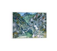 OZPWBVY Vincent van Gogh Famosa Impresión en Lienzo Listo para Colgar-Barranco-Marco Blanco Cuadros Decoracion Salon 50x65cm