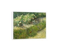 OZPWBVY Vincent van Gogh Famosa Impresión en Lienzo Listo para Colgar-Césped con mariposas-Marco Blanco Cuadros Decoracion Salon 30x35cm