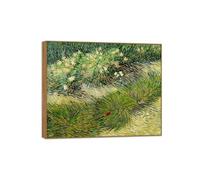 OZPWBVY Vincent van Gogh Famosa Impresión en Lienzo Listo para Colgar-Césped con mariposas-Marco de Madera Cuadros Decoracion Salon 40x50cm