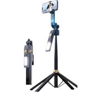 OZSSD Trípode de seguimiento facial automático, soporte para teléfono de rotación de 360°, sin aplicación, soporte para cámara de disparo inteligente, palo selfie para cámara de seguimiento integrado