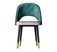 OZSSLJJ Kitchen Dining Chairs,Velvet Home Use Living Room Balcony Hotel Wrought Iron Backrest Lounge Chair(Green)