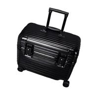 OZSSLJJ Maleta rígida duradera de PC + ABS con ruedas giratorias dobles, maleta cosmética de mano, Black, 18in