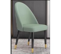 OZSSLJJ Silla de Comedor de Piel de Vaca, Silla Decorativa for baño, tocador, sillón con Patas de Metal, Asiento, Silla de recepción, Juego de 2.(Mint Green,Beech Wood Feet)