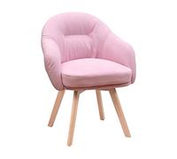OZSSLJJ Silla de madera con patas de respaldo, Flower Shop Balcony Leisure Living Room Small Apartment Soft Velvet Dining Chair.(Rosa)