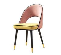 OZSSLJJ Sillas de cocina de terciopelo, uso en el hogar, salón, balcón, hotel, resta de hierro, silla de salón (rosa)