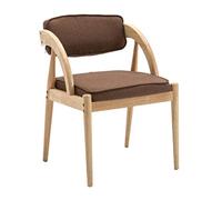 OZSSLJJ Sillas de comedor de cocina, lino sólido de madera occidental, restaurante occidental, hotel, ocio, café, reception chair (marrón, A)