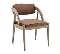 OZSSLJJ Sillas de comedor de cocina, lino sólido de madera occidental, restaurante occidental, hotel, ocio, café, reception chair (marrón, B)