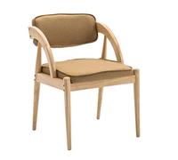 OZSSLJJ Sillas de comedor de cocina, lino sólido madera occidental, restaurante occidental, hotel, ocio, café, reception chair (caqui, A)