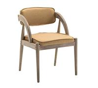 OZSSLJJ Sillas de comedor de cocina, lino sólido madera occidental, restaurante occidental, hotel, ocio, café, reception chair (caqui, B)