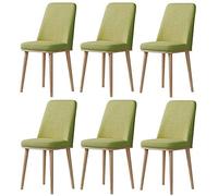 OZSSLJJ Sillas De Comedor De Cocina Modernas Sillas De Comedor Juego De 6 Patas De Metal De Estilo Madera Asiento Cojín Cocina Restaurante.(Green,Wood Color Leg)