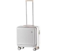 OZSSLJJ Small Carry On Luggage Front Cover Full Open Suitcase Checked(White,18inch)