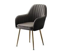 OZSSLJJ Soft Velvet Dining Chair,Hotel Wedding Banquet Bedroom Living Room Make up Nail Art Electroplated Titanium Backrest Chair(Dark Gray)