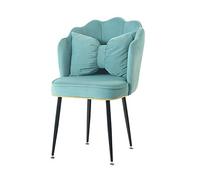 OZSSLJJ Soft Velvet Dining Chair,Make Up Nail Art Dining Chair Princess Backrest Boda Room Balcony Recepción Lounge Chair(Sapphire Blue)
