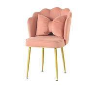 OZSSLJJ Soft Velvet Dining Chair,Princess Marriage Room Balcony Recepción Lounge Chair Make Up Nail Art Spray Golden Leg Counter Chair (polvo de pasta)