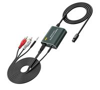 Ozvavzk Adaptador Audio Optico a Jack,192 kHz Convertidor Digital a Analógico Compatible con Salida óptica Digital a Conector Doble de 3,5 mm,Convertidor DAC con Doble Salida Jack 3,5 mm