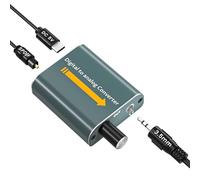 Ozvavzk DAC Convertidor,Convertidor de Audio Digital a Analógico de 192 kHz con Control de Volumen,Adaptador óptico a Jack de 3.5 mm con Cable óptico y Cable de 3.5 mm a RCA