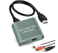 Ozvavzk HDMI Audio Extractor 4K@60Hz, HDMI a Óptico+RL+3.5MM Convertidor de Splitter Audio Estéreo para PS4/5 box Blu-ray DVD Soporte HDMI2.0 4:4:4 HDR