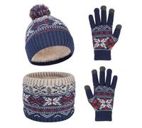 OZXVXZO Conjunto de Guantes de Bufanda de Gorro de Invierno para Niños, Niña Calentar Gorro Bufandas Guantes Tactiles Set, Beanie Set para 1-5 Años Niños Niñas