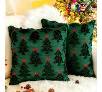 OZXVXZO Juego de 2 Funda de Cojin Navidad, 45x45cm Fundas de Almohada Navideña Decoración Navideña de Cojines para Silla Sofá Dormitorio Salón Decoración del Hogar-A