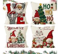 OZXVXZO Juego de 2 Funda de Cojin Navidad, 45x45cm Fundas de Almohada Navideña Decoración Navideña de Cojines para Silla Sofá Dormitorio Salón Decoración del Hogar-c