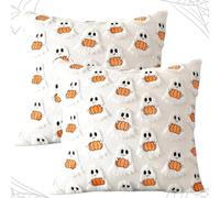 OZXVXZO Juego de 2 Fundas de Almohada de Halloween,Funda de Cojín Decorativa con Diseño de Calabaza Fantasma,Funda de Cojín para Otoño, para Sofá Salón Hogar Exterior Fest 45cm×45cm -B