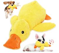 OZXVXZO Juguetes Perro Pato Antiestrés, Pato Antiestrés para Perros, Juguete de Patos Masticable Interactivo, Pequeño Patos Amarillo Juguetes para Perros para Perros Pequeños y Medianos(25x22cm)