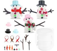OZXVXZO Kit de Accesorios Muñeco de Nieve, 3 Pack Masa de Modelado de Muñeco de Nieve, Juego de Manualidades de Navidad para Niños y Niñas