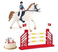 OZXVXZO Modelos de Caballos con Jinete con Jinete Juego de Figuras Realistas Caballos Animales de Juguete Coleccionables Juguetes Infantiles Adorno para Tarta