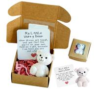 OZXVXZO Worry Bear Hug In A Box Mini Oso con Tarjeta Inspiradora Regalo Positivo de Felpa de Apoyo Emocional para Mujeres y Hombres, día de San