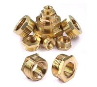OZXZH Adaptador de Boquilla Hexagonal de latón for tubería de 1/8", 1/4", 3/8", 1/2", 3/4", 1", 1,5" y 2", Rosca Macho BSP, Reductor de Casquillo Hexagonal.(3/8 to 1/2 Inch)