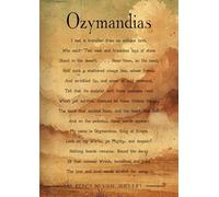 Ozymandias Poema impreso por Percy Bysshe Shelley, arte de pared de poesía de estilo vintage, fondo de pergamino, tamaño A4.