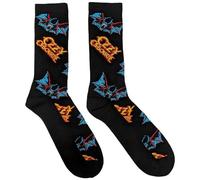 Ozzy Osbourne - Calcetines tobilleros con logotipos y murciélagos talla 7-11, NEGRO, Small, NEGRO, CH