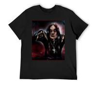 Ozzy Osbourne - Camiseta de manga corta de algodón lavado suave, colores cómodos, vintage, estilo casual, Negro, S