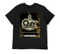 Ozzy Osbourne Luxury Everyday Basic - Camiseta de manga corta de algodón fino, Negro, L