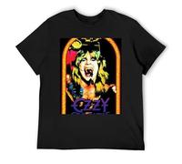 Ozzy Osbourne Quickdry - Camiseta de manga corta transpirable con control de humedad para deportes y correr, Negro, L